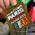 French Paris The Eiffel Tower 3D Race Enamel Medal Sport Marathon Souvenir Medal Customized Metal Coin Emblem Badge Trophies Medal (lzy-race medal)